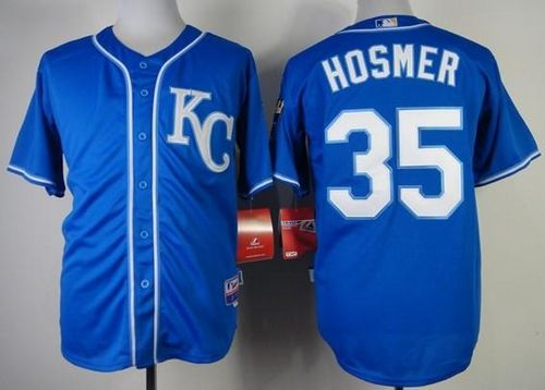 Royals #35 Eric Hosmer Blue Alternate 2 Cool Base Stitched MLB Jersey - Click Image to Close